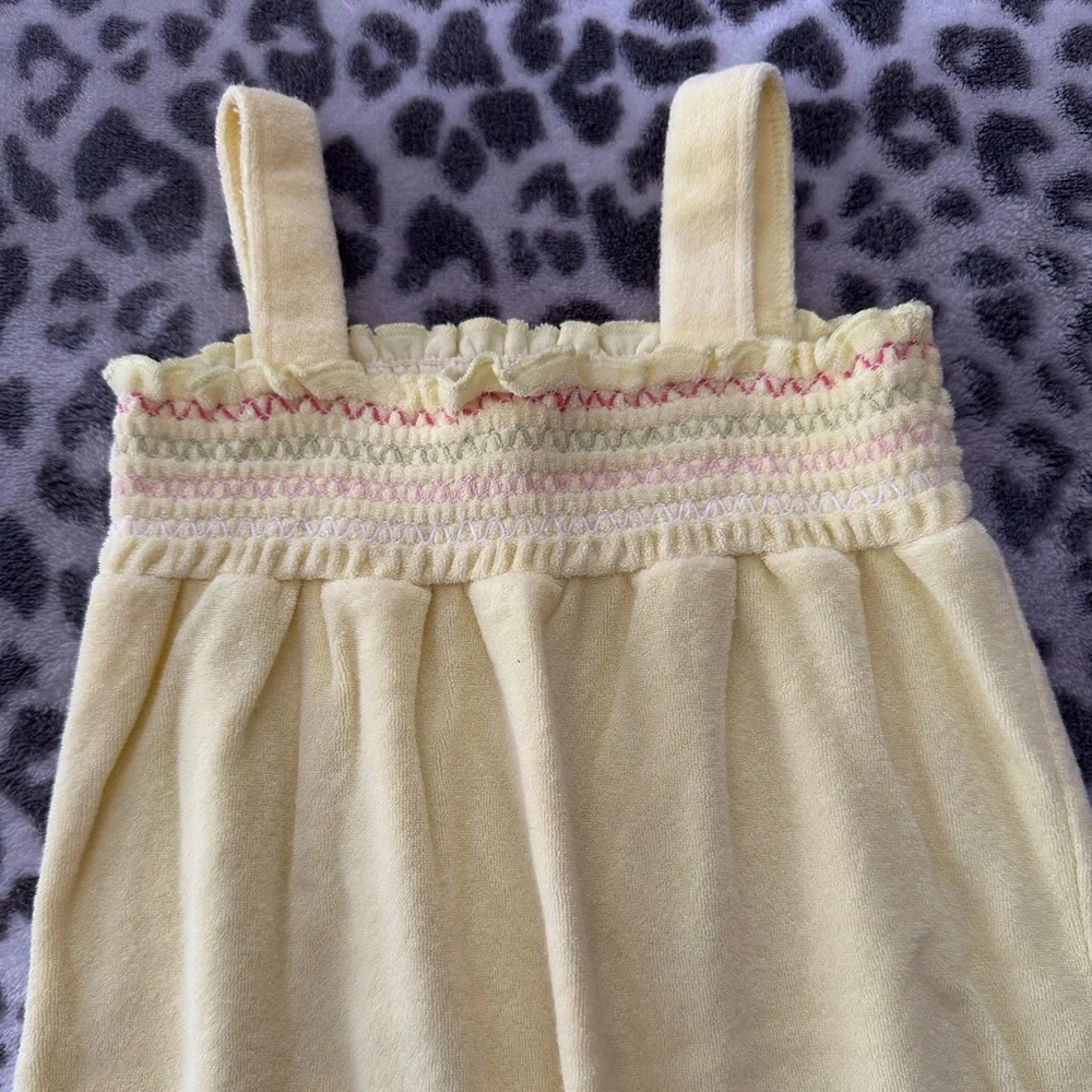 Old Navy Smocked French Terry One-Piece Romper in Yellow Size 12-18 Months